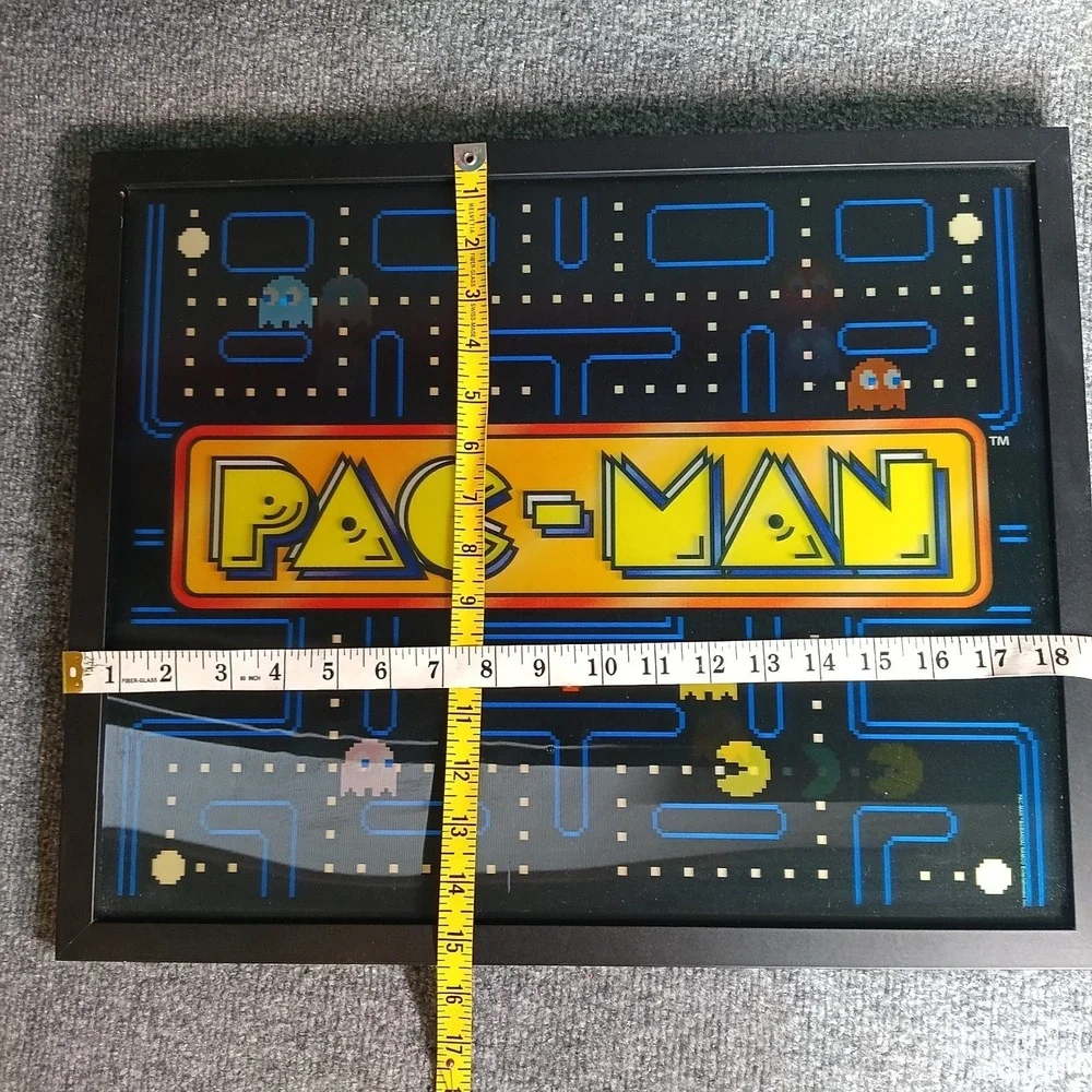 Pac Man Lenticular Framed Wall Art Retro Arcade Video Game 3D Motion 18x15